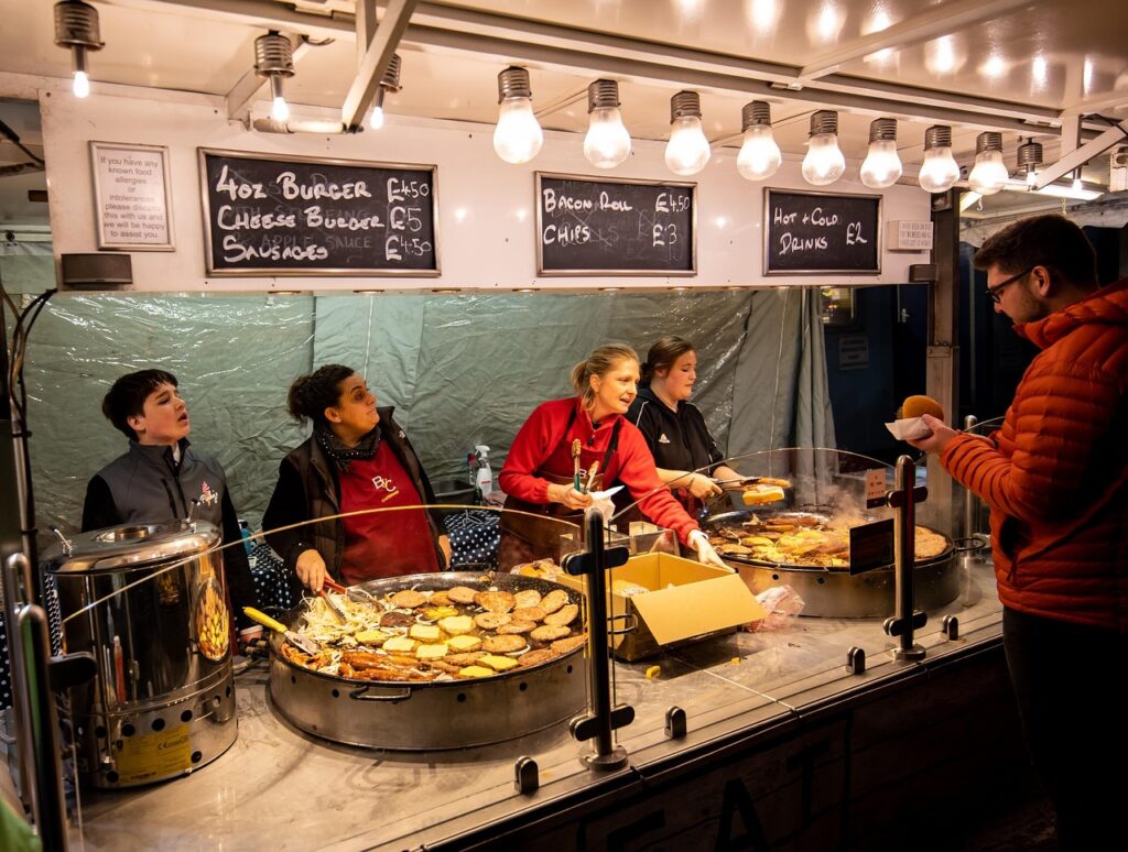 cook, stall, fast food, food, fry